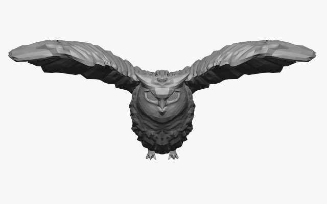 low poly owl 3D मॉडल .c4d .max .obj .3ds .fbx .stl .blend 