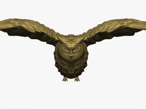 low poly owl 3D मॉडल