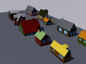 10 dom&oacute;w Model 3D