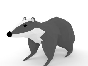 low-polys badger Modèle 3D