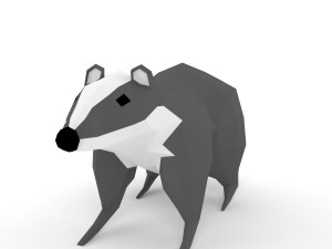 low-polys badger 3D Модель