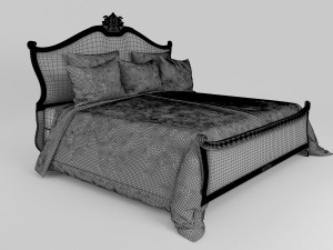 classic bed 01 Modèle 3D