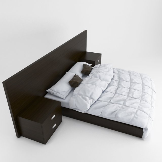 modern bed 3D मॉडल .c4d .max .obj .3ds .fbx .stl .blend 