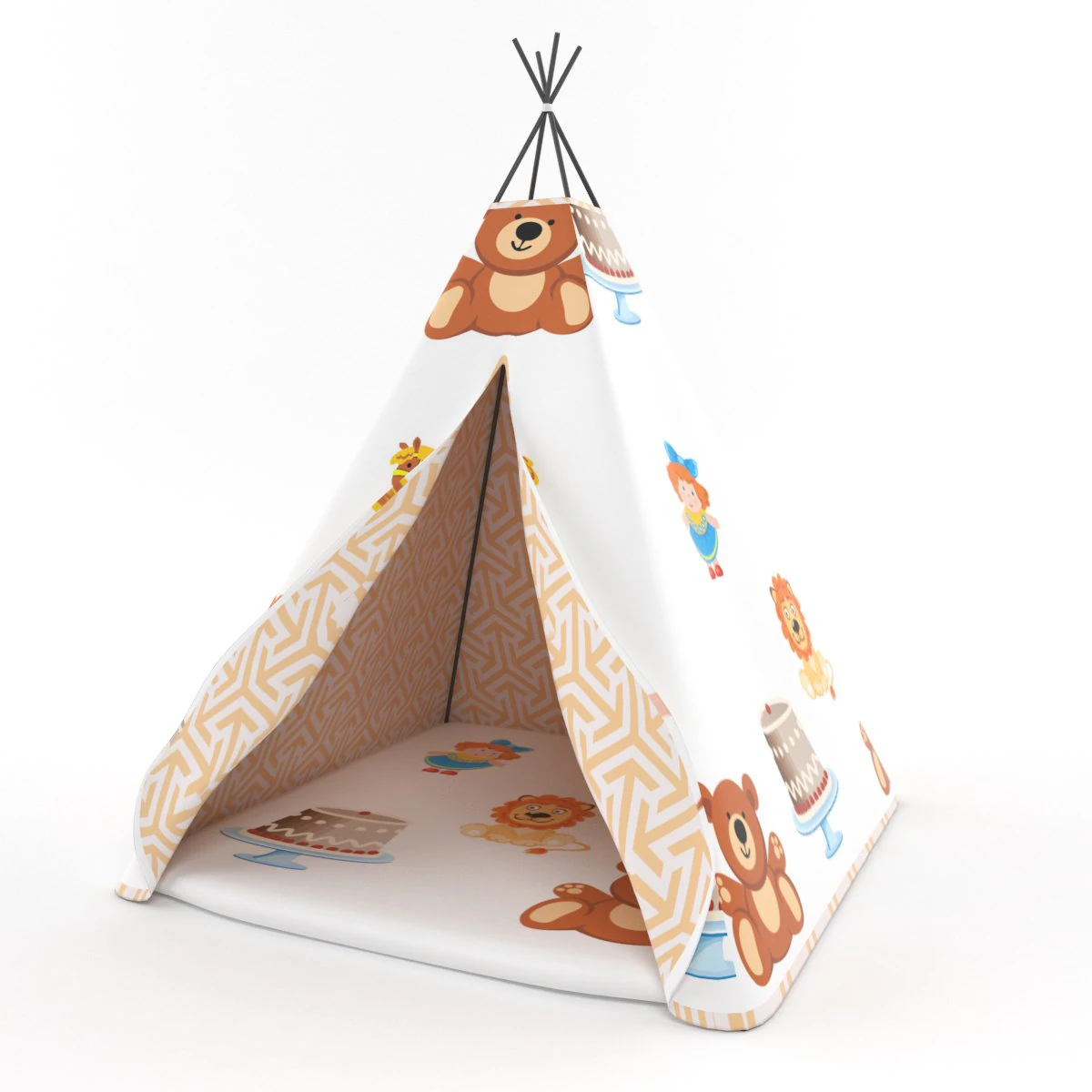 kids teepee 3D Model .c4d .max .obj .3ds .fbx .stl .blend 