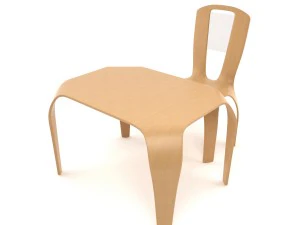 Tischstuhl f&uuml;r Kinder 3D Modell