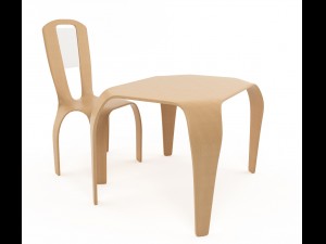 table chair for kids Modèle 3D