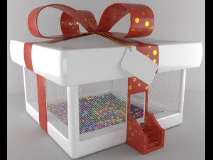 inflatable christmas present Model 3D