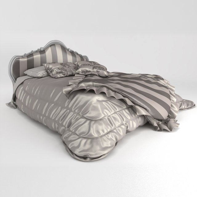 classic bed 01 3D Model .c4d .max .obj .3ds .fbx .stl .blend 