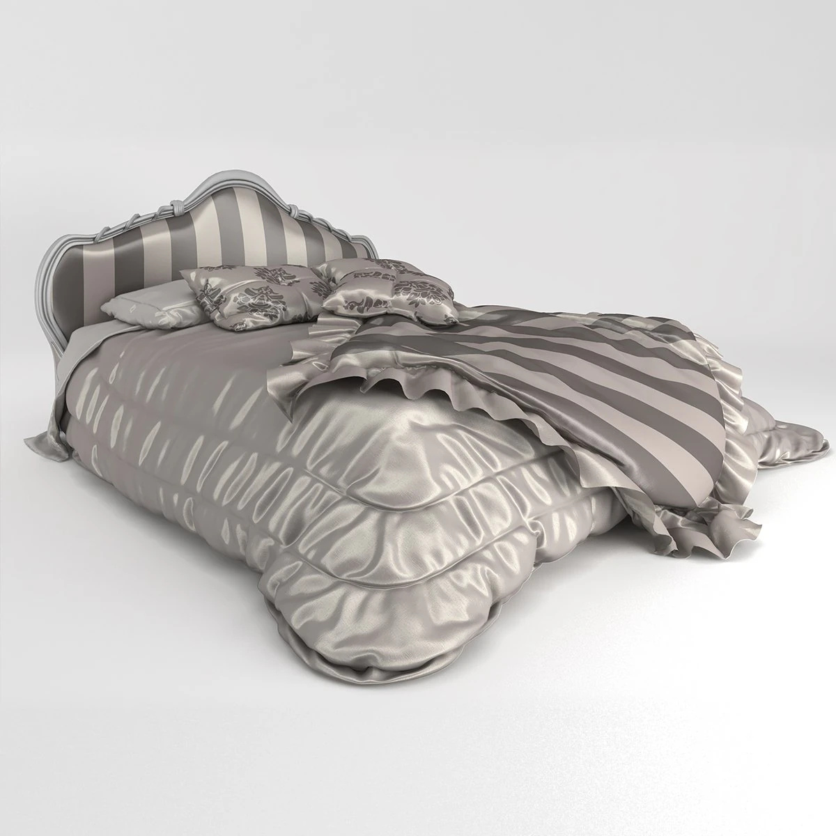 classic bed 01 3D Model .c4d .max .obj .3ds .fbx .stl .blend 