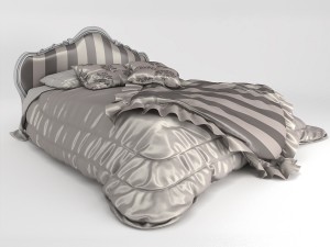classic bed 01 3D Model