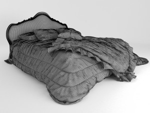 classic bed 01 3D Model