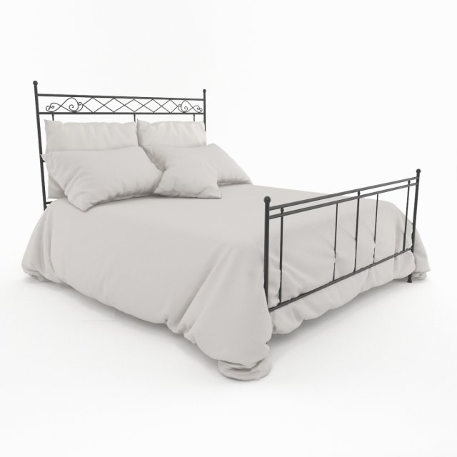 white bed 3D 模型 .c4d .max .obj .3ds .fbx .stl .blend 