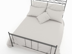 white bed 3D 模型