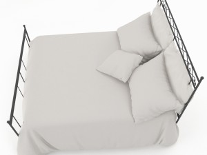 white bed 3D 模型