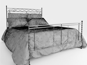 white bed 3D 模型