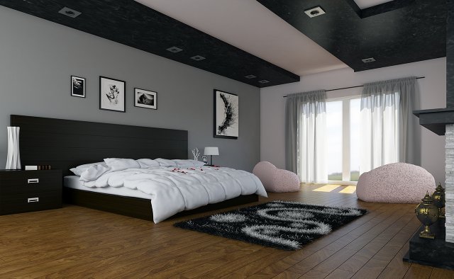 bedroom Model 3D .c4d .max .obj .3ds .fbx .stl .blend 