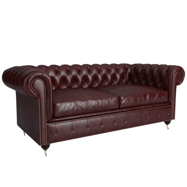 chesterfield sofa leather 3D Model .c4d .max .obj .3ds .fbx .stl .blend 