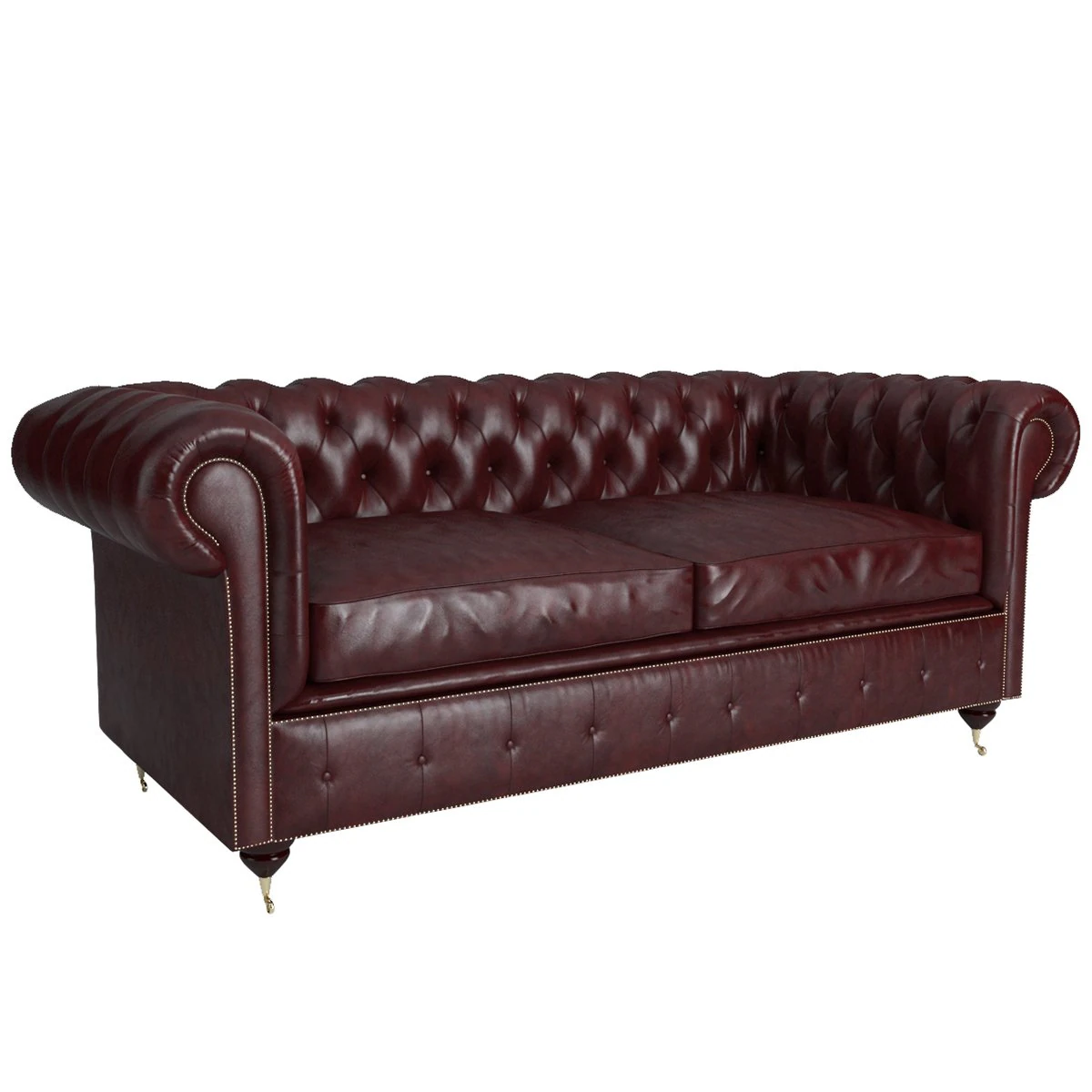 chesterfield sofa leather 3D Model .c4d .max .obj .3ds .fbx .stl .blend 
