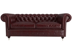 chesterfield sofa leather 3D Model