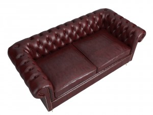 chesterfield sofa leather 3D Model