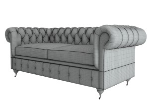chesterfield sofa leather 3D Model