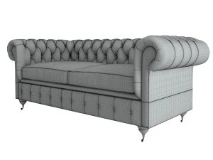 chesterfield sofa leather 3D Model
