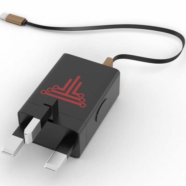 uk charger iphone Model 3D .c4d .max .obj .3ds .fbx .stl .blend 