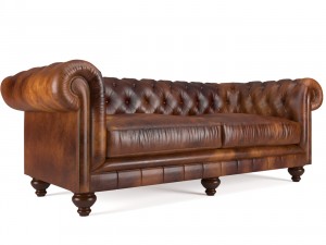 chesterfield sofa leather Model 3D