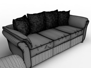 fabric sofa 01 3D Модель