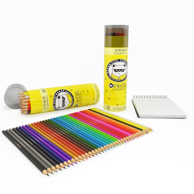 colored pencil Modello 3D .c4d .max .obj .3ds .fbx .stl .blend 