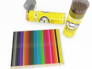 colored pencil Modello 3D