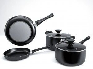 cook n home 15 piece non stick black 3D Model