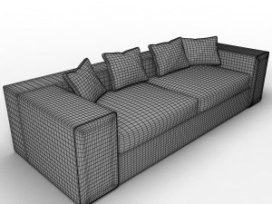 springfield fabric sofa 3D Model