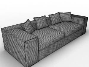 springfield fabric sofa 3D Model