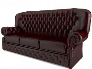 monks leather chesterfield 3Dモデル