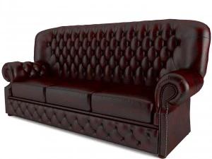 monks leather chesterfield 3D Model