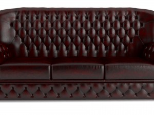 monks leather chesterfield 3Dモデル