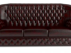 monks leather chesterfield 3D Model