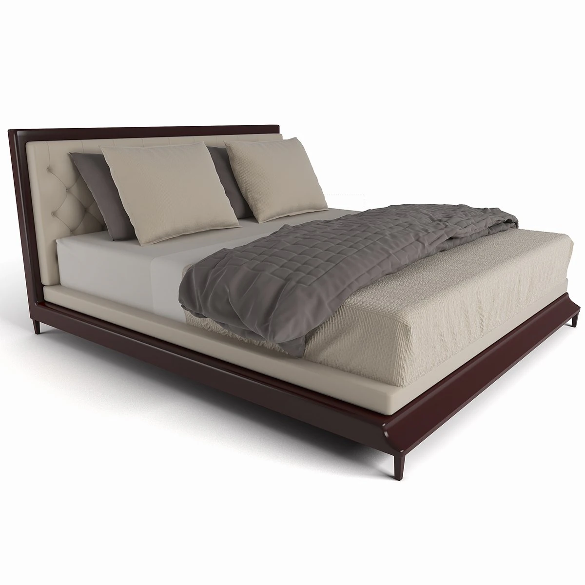 bed tufted baker 3D Model .c4d .max .obj .3ds .fbx .stl .blend 