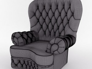 small monk sofa leather 3D Modell