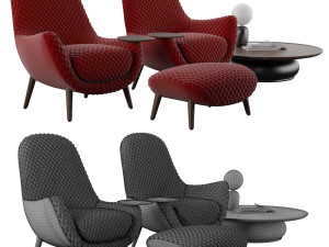 armchair mad king poliform 3D Model