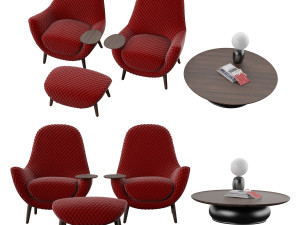 armchair mad king poliform Modello 3D