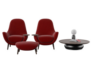 armchair mad king poliform Modello 3D