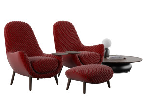 armchair mad king poliform Modello 3D