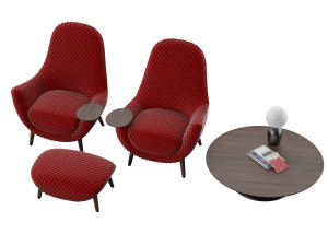 armchair mad king poliform Modello 3D