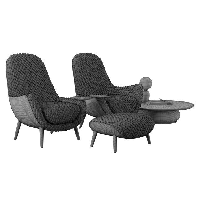 armchair mad king poliform 3D in 3DExport