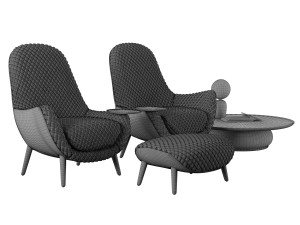 armchair mad king poliform Modello 3D