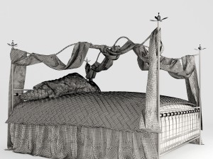 classic bed Modelo 3D