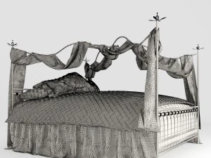 cama cl&aacute;ssica Modelo 3D