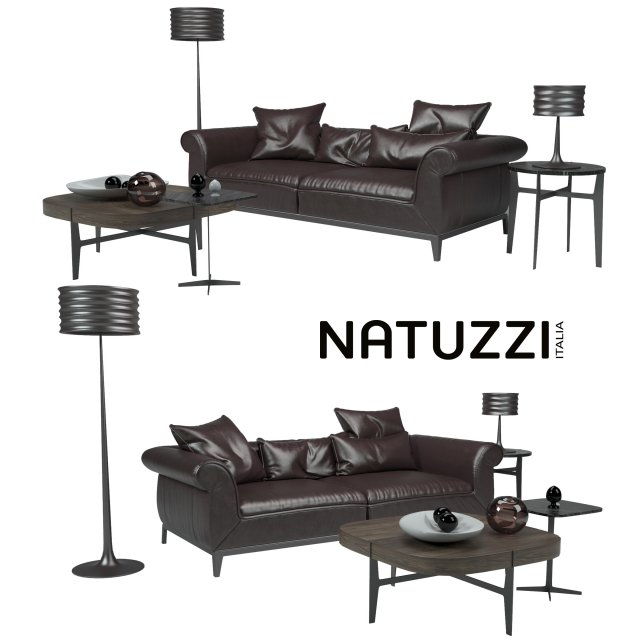 poliziano sofa natuzzi Modelo 3D .c4d .max .obj .3ds .fbx .stl .blend 